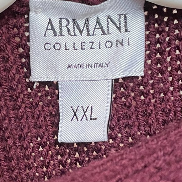 Armani Collezioni Men's Maroon Sweater. Size XXL - Picture 5 of 10
